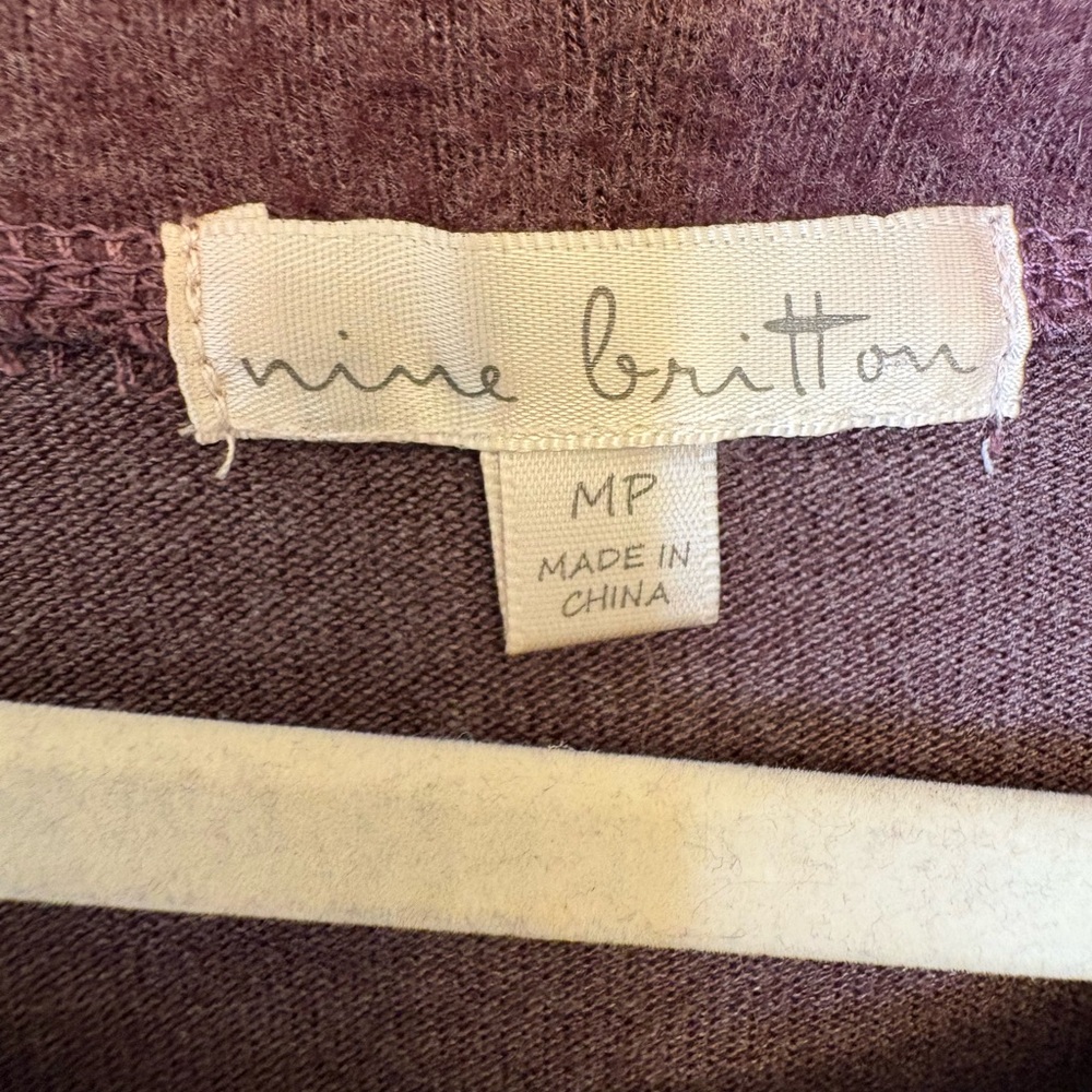 Nine Britton Maroon Striped Soft Knit Pullover Casual Cozy Petite Medium - Picture 4 of 6